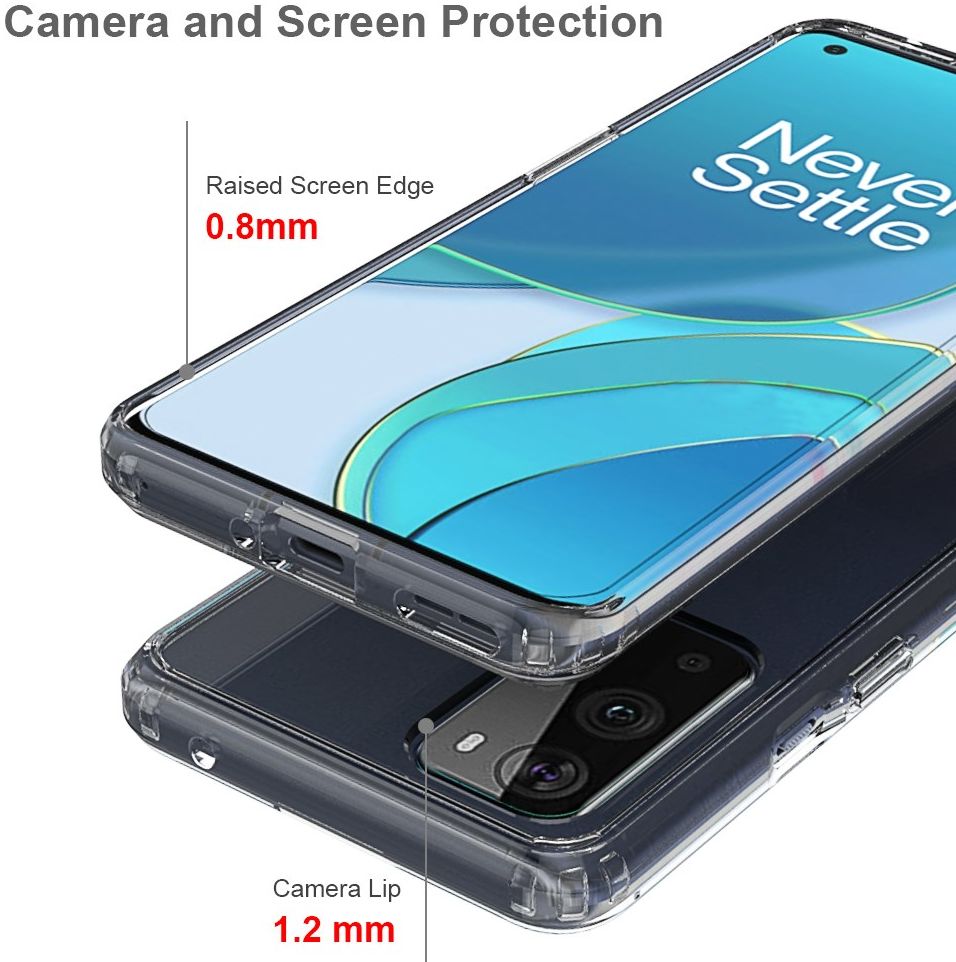 OnePlus 9 Pro Hoesje Hybride TPU Back Cover Transparant afbeelding 3
