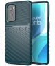 OnePlus 9 Hoesje Twill Thunder Texture Back Cover Groen