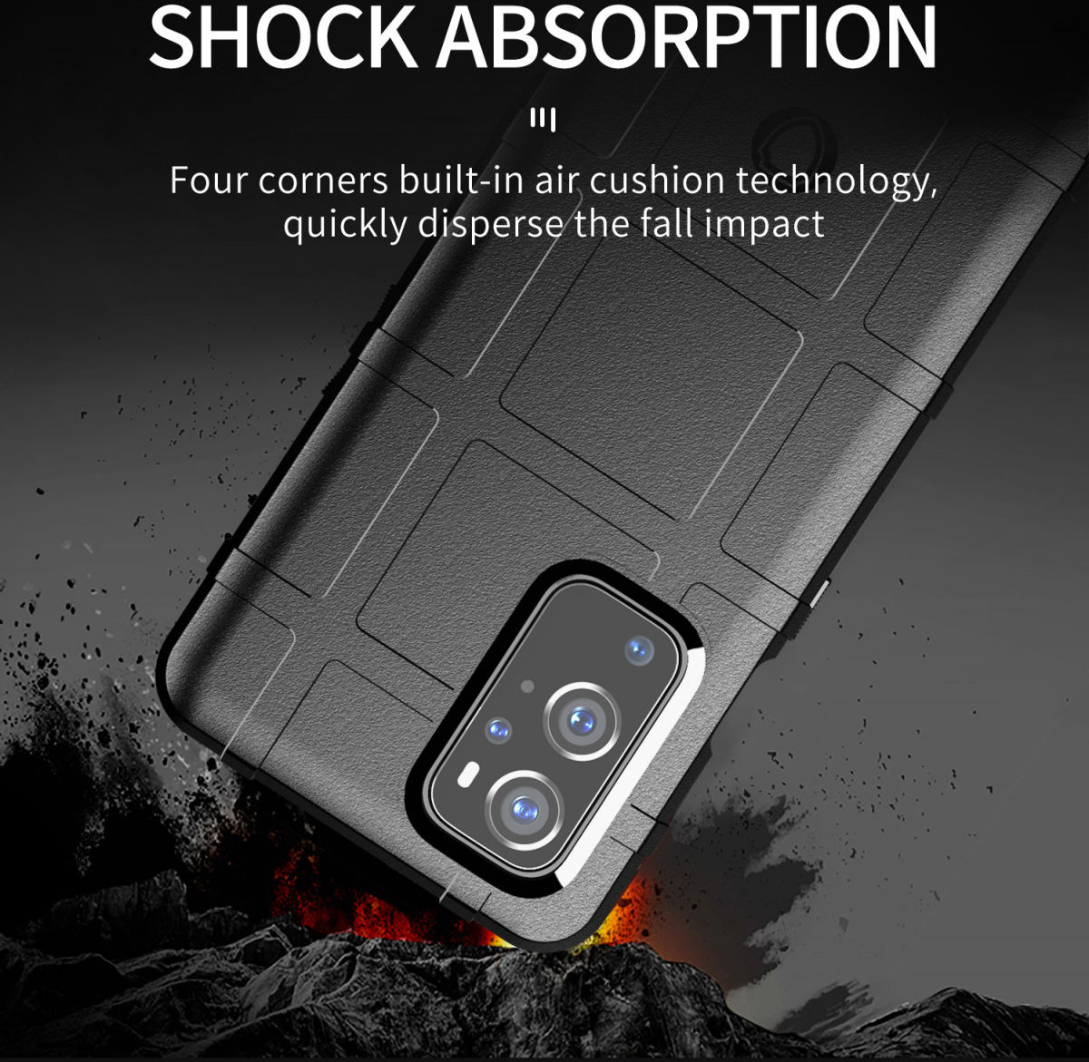 OnePlus 9 Hoesje Shock Proof Rugged Shield Back Cover Zwart afbeelding 2
