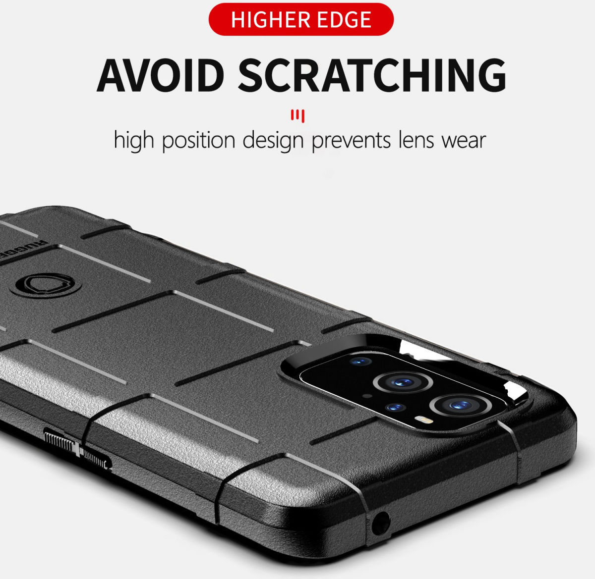 OnePlus 9 Hoesje Shock Proof Rugged Shield Back Cover Zwart afbeelding 3