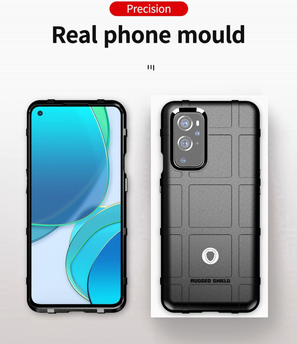 OnePlus 9 Hoesje Shock Proof Rugged Shield Back Cover Zwart afbeelding 6