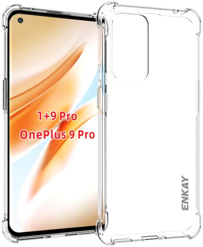 ENKAY OnePlus 9 Pro Hoesje Schokbestendig TPU Back Cover Transparant afbeelding 1