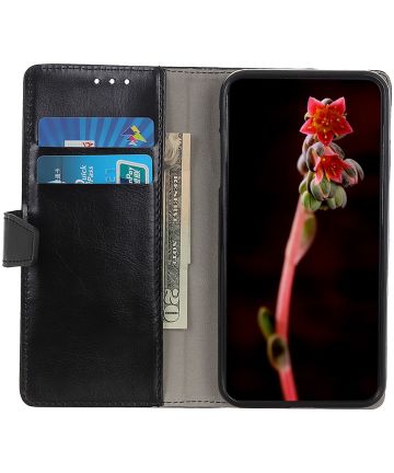 OnePlus 9 Hoesje Wallet Book Case Kunstleer Zwart Hoesjes