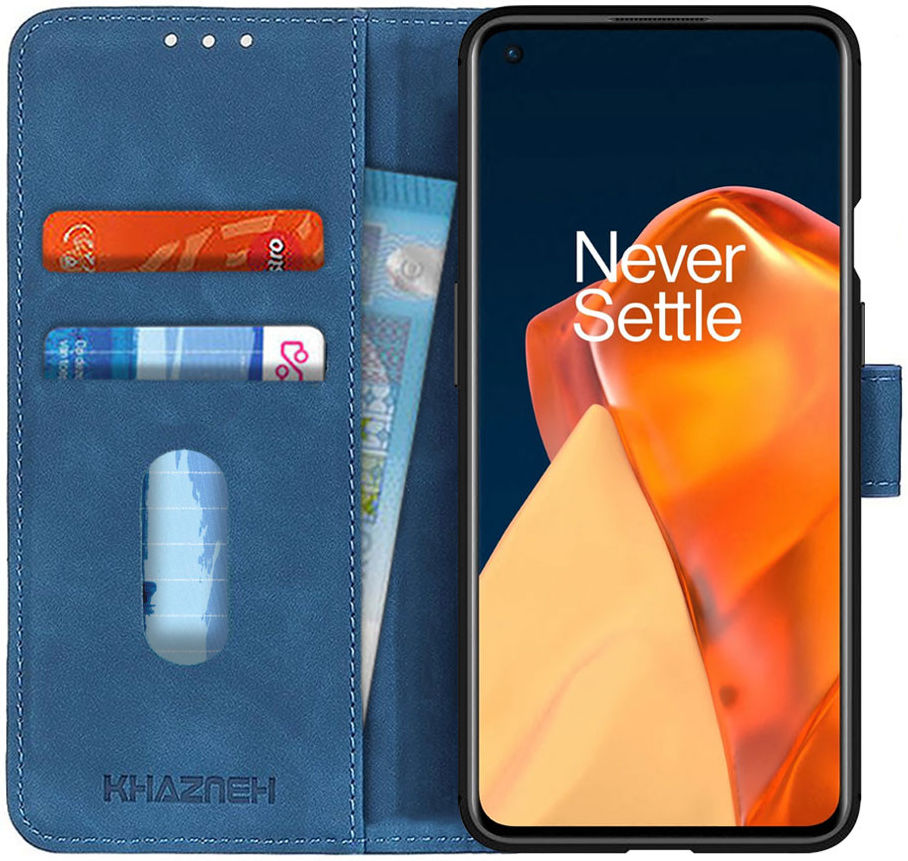 OnePlus 9 Hoesje Vintage Wallet Book Case Blauw afbeelding 1
