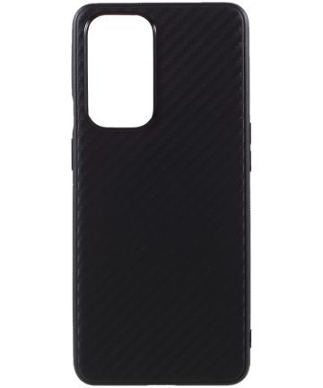 OnePlus 9 Pro Hoesje Dun TPU Carbon Fiber Back Cover Zwart Hoesjes