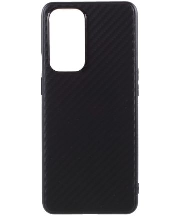 OnePlus 9 Hoesje Dun TPU Carbon Fiber Back Cover Zwart Hoesjes
