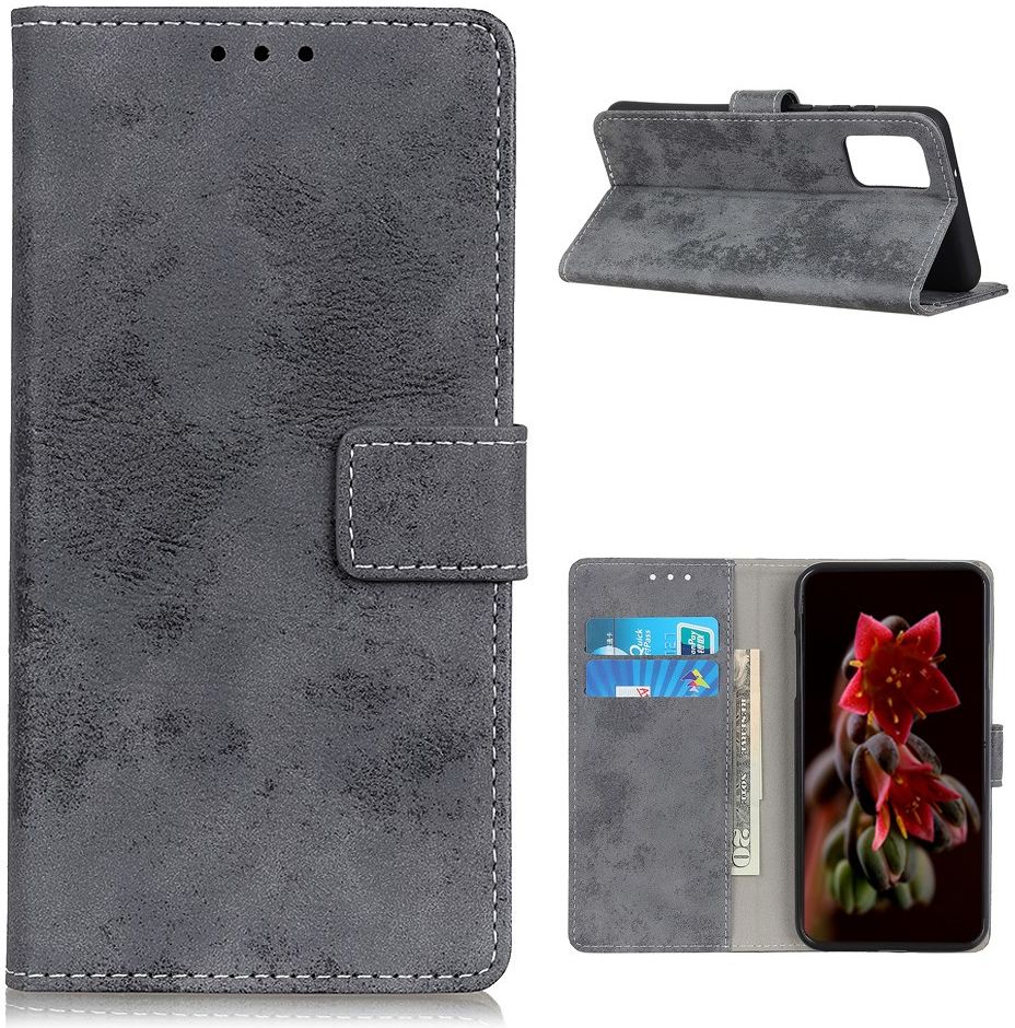 OnePlus 9 Hoesje Vintage Portemonnee Book Case Grijs afbeelding 8