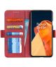OnePlus 9 Pro Hoesje Portemonnee Book Case met Stand Rood