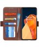 OnePlus 9 Pro Hoesje Portemonnee Book Case met Stand Bruin
