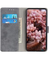 OnePlus 9 Pro Hoesje Vintage Portemonnee Book Case Grijs