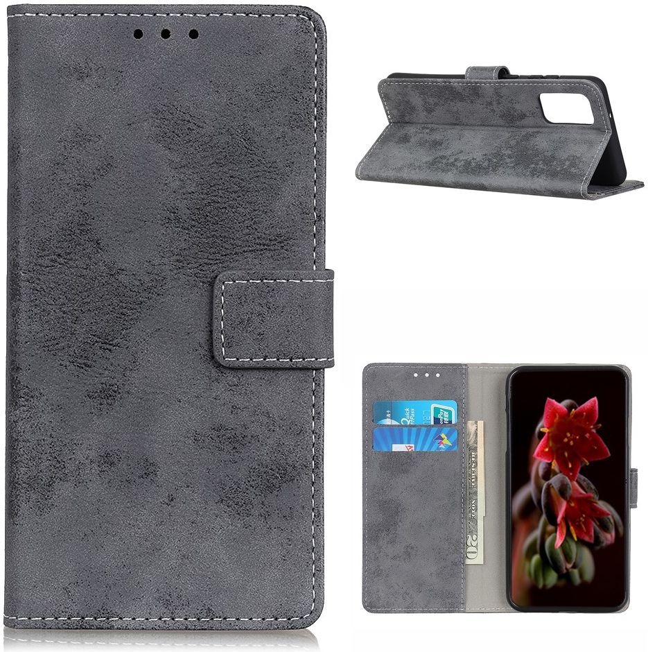 OnePlus 9 Pro Hoesje Vintage Portemonnee Book Case Grijs afbeelding 12