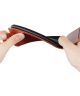 OnePlus 9 Hoesje Verticale Flip Wallet Case Kunstleer Bruin