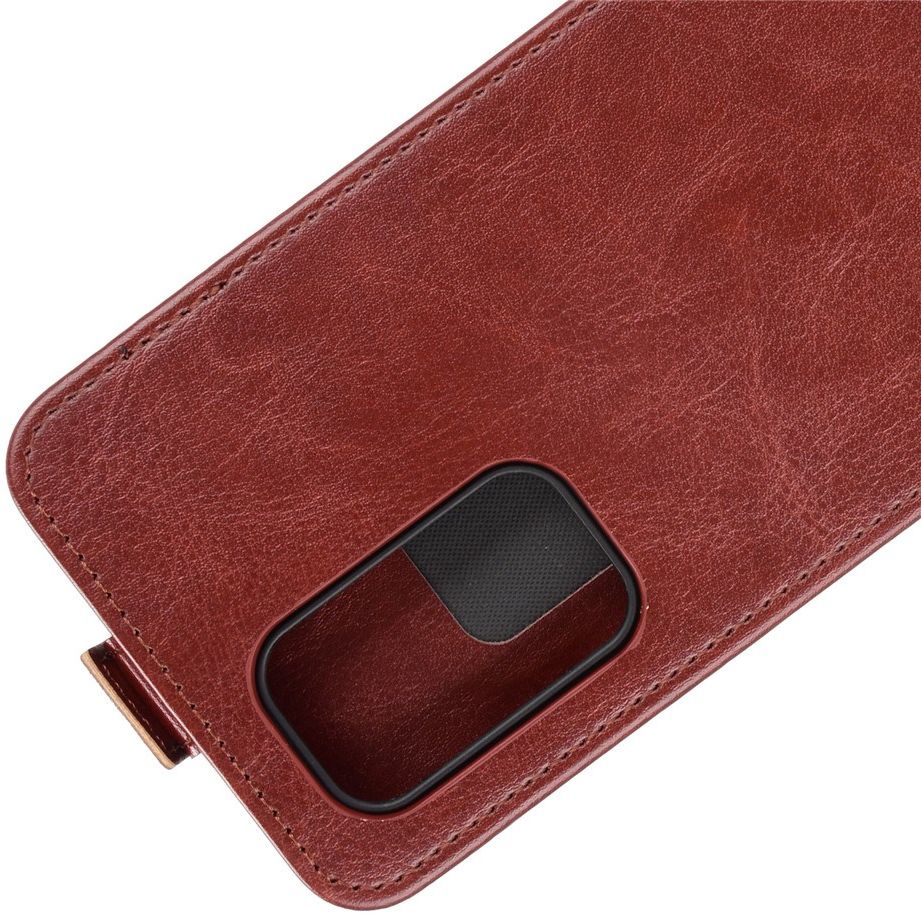 OnePlus 9 Hoesje Verticale Flip Wallet Case Kunstleer Bruin afbeelding 3