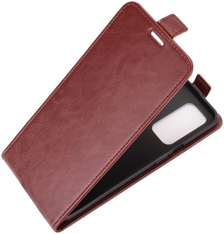 OnePlus 9 Hoesje Verticale Flip Wallet Case Kunstleer Bruin afbeelding 2