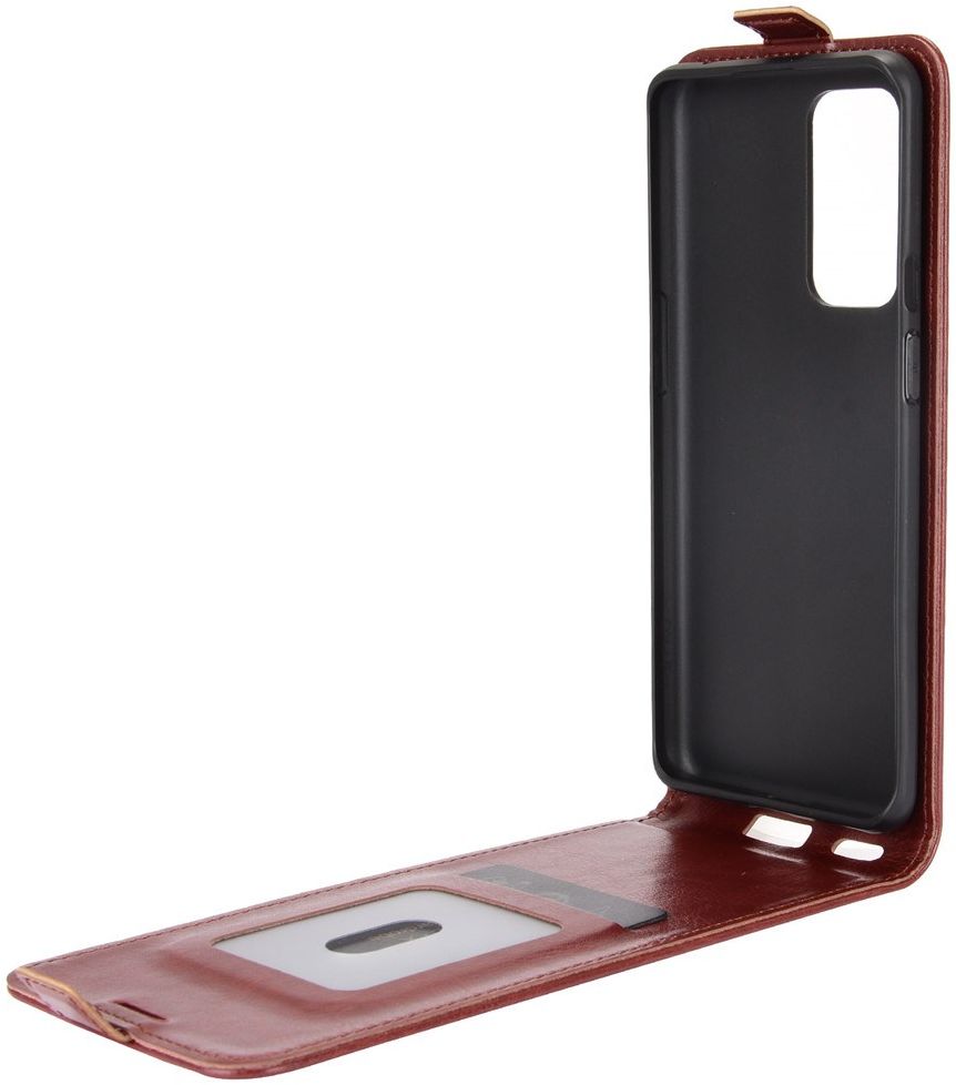 OnePlus 9 Hoesje Verticale Flip Wallet Case Kunstleer Bruin afbeelding 5