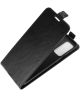 OnePlus 9 Hoesje Verticale Flip Wallet Case Kunstleer Zwart