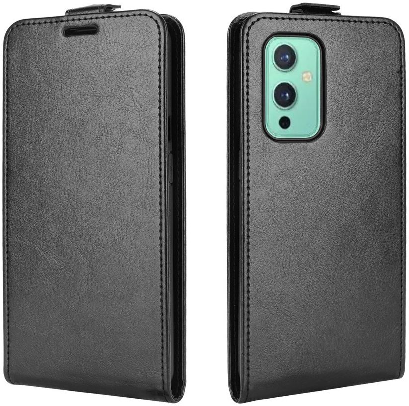 OnePlus 9 Hoesje Verticale Flip Wallet Case Kunstleer Zwart afbeelding 4