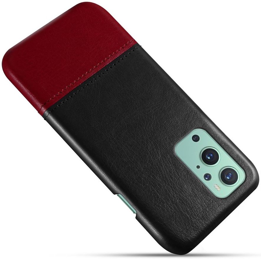 OnePlus 9 Hoesje met Kunstleer Coating Back Cover Rood afbeelding 2