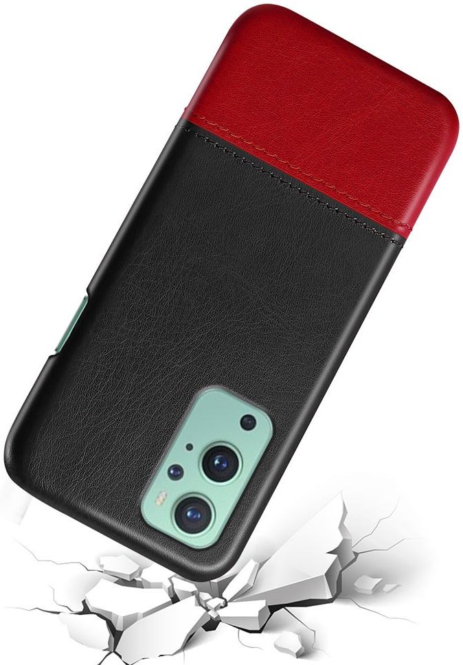 OnePlus 9 Hoesje met Kunstleer Coating Back Cover Rood afbeelding 3