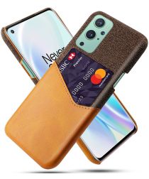 OnePlus 9 Hoesje met Kaarthouder Back Cover Kunstleer Oranje