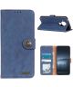 KHAZNEH Nokia 5.4 Hoesje Retro Portemonnee Book Case Blauw