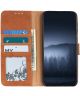 KHAZNEH Nokia 5.4 Hoesje Retro Wallet Book Case met Stand Oranje
