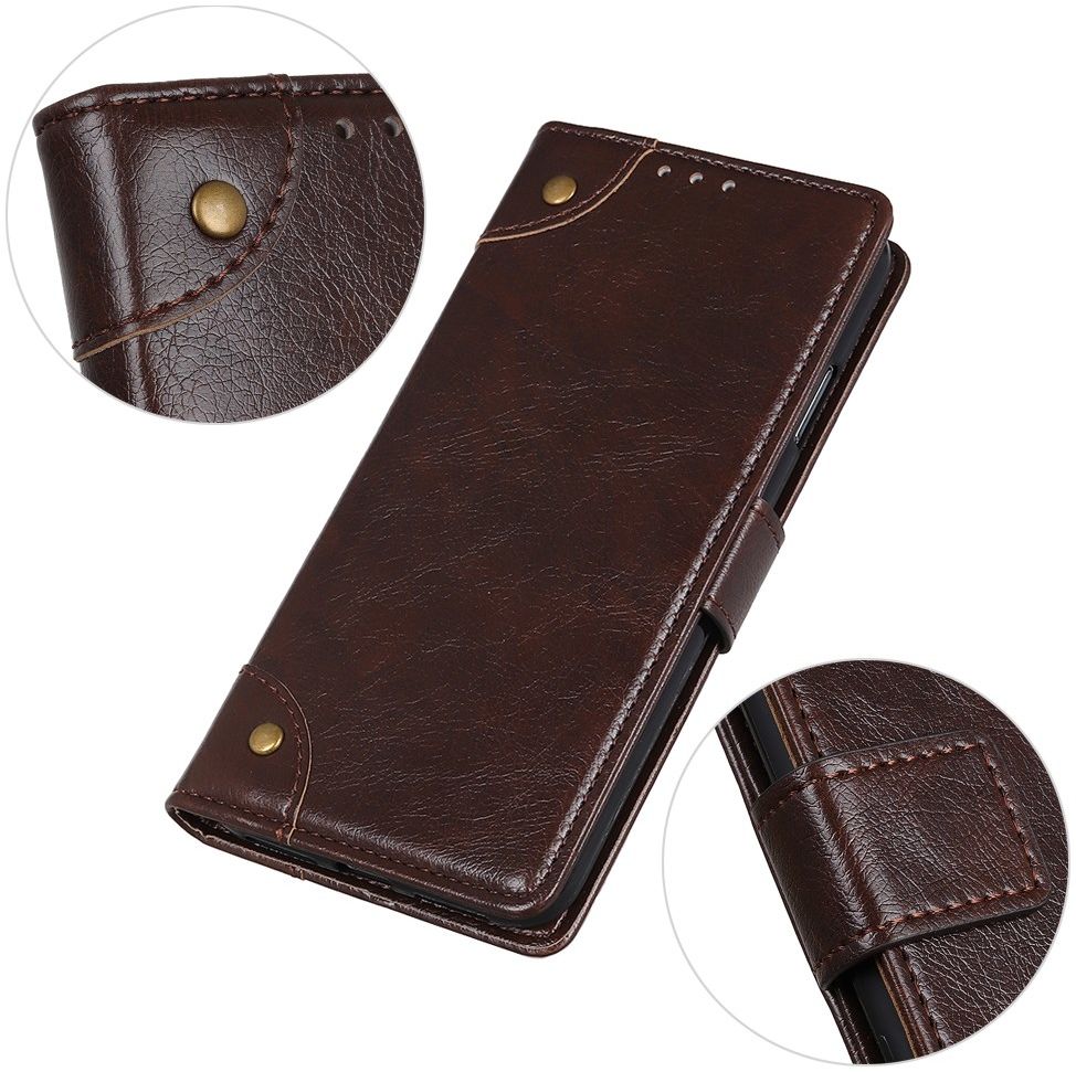 Nokia 5.4 Hoesje Wallet Book Case met Pasjes Coffee afbeelding 12