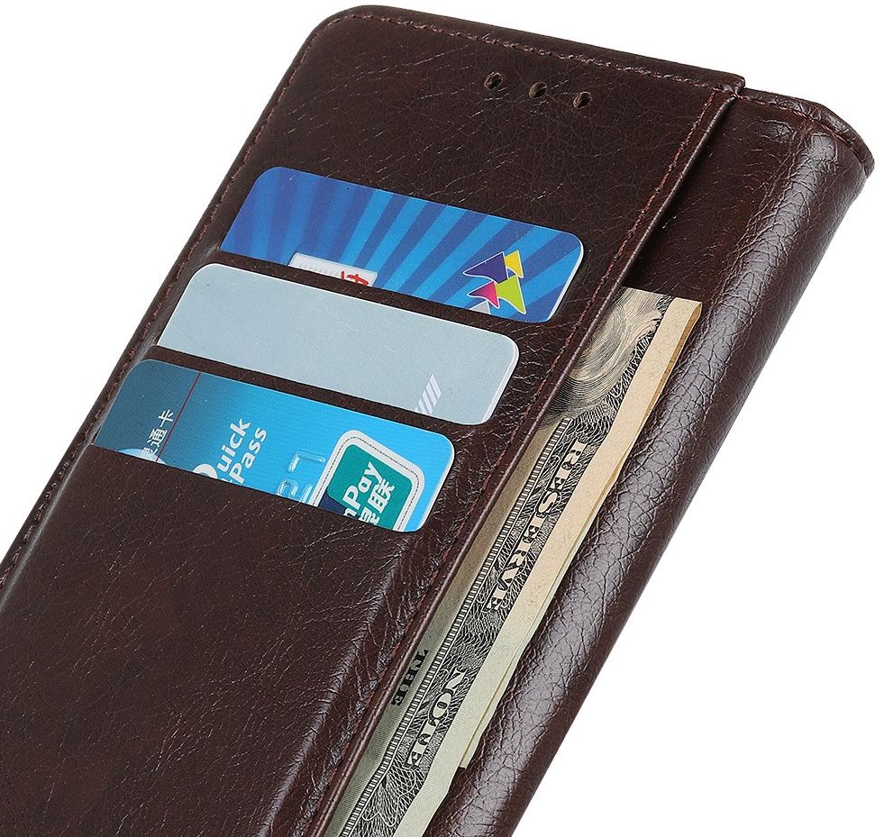 Nokia 5.4 Hoesje Wallet Book Case met Pasjes Coffee afbeelding 4