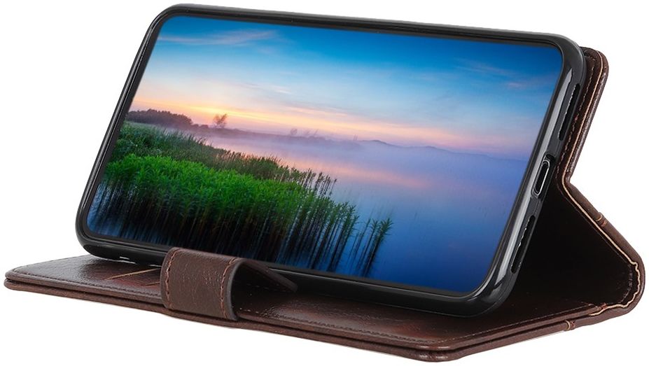 Nokia 5.4 Hoesje Wallet Book Case met Pasjes Coffee afbeelding 6