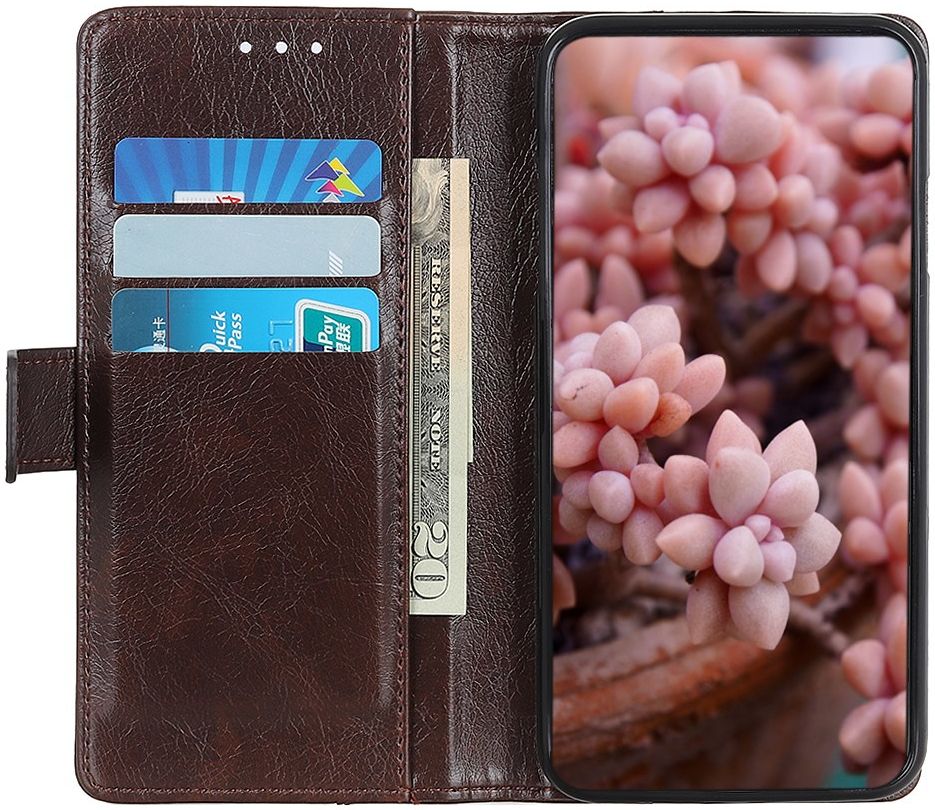 Nokia 5.4 Hoesje Wallet Book Case met Pasjes Coffee afbeelding 1