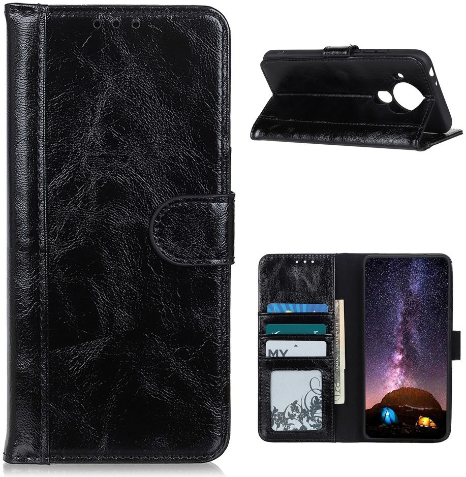 Nokia 5.4 Hoesje Wallet Book Case Kunstleer Zwart afbeelding 9