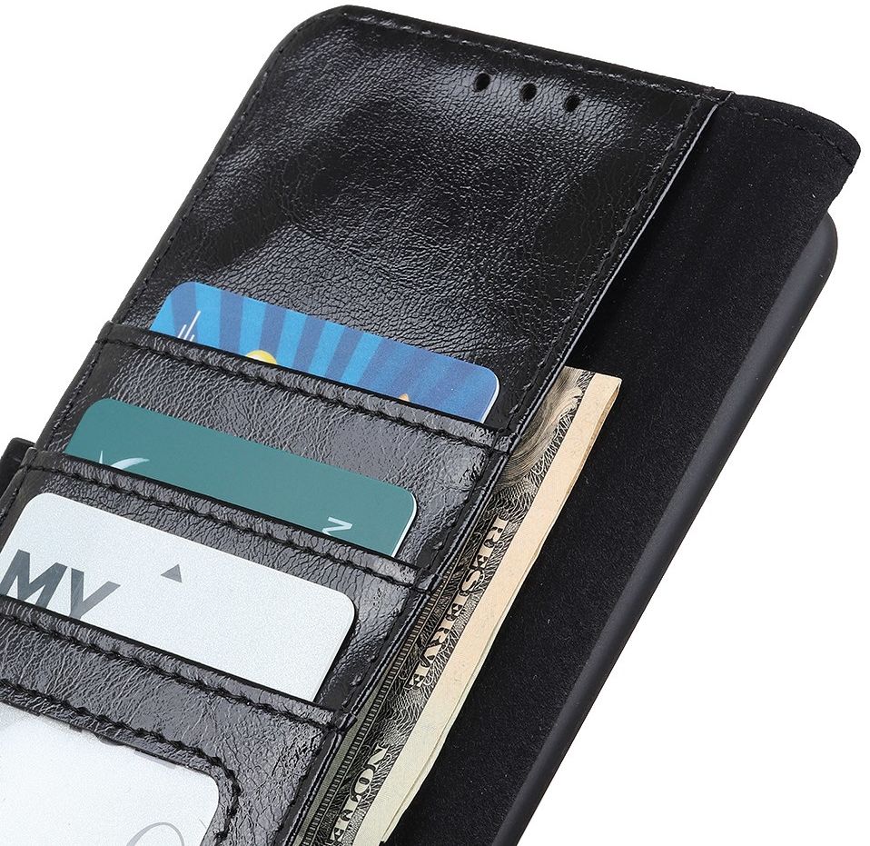 Nokia 5.4 Hoesje Wallet Book Case Kunstleer Zwart afbeelding 5