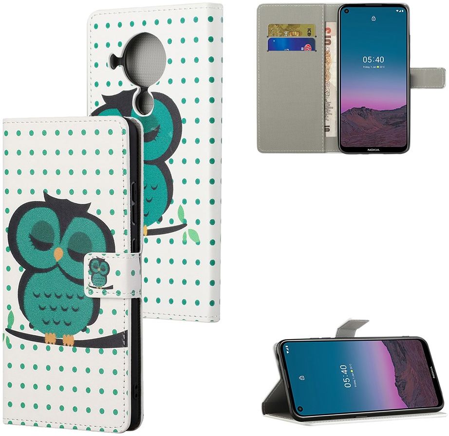 Nokia 5.4 Hoesje Portemonnee Book Case met Print Uil afbeelding 6