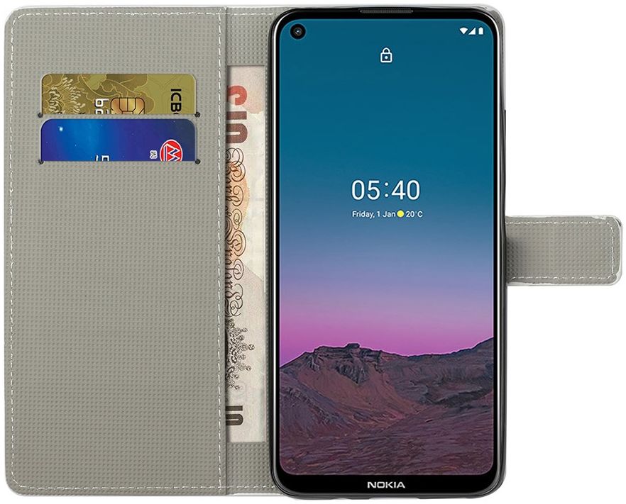 Nokia 5.4 Hoesje Portemonnee Book Case met Print Uil afbeelding 2