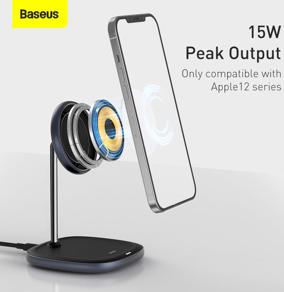 Baseus Bureau Houder Draadloos Opladen 15W voor Apple MagSafe Zwart afbeelding 7