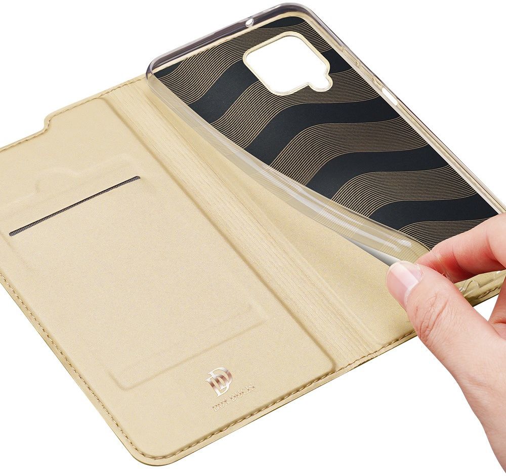 Dux Ducis Skin Pro Series Samsung Galaxy A12 Hoesje Portemonnee Goud afbeelding 5