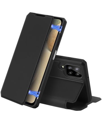 Dux Ducis Skin X Series Samsung Galaxy A12 Hoesje Book Case Zwart Hoesjes