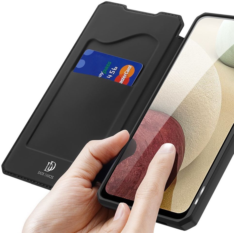 Dux Ducis Skin X Series Samsung Galaxy A12 Hoesje Book Case Zwart afbeelding 2