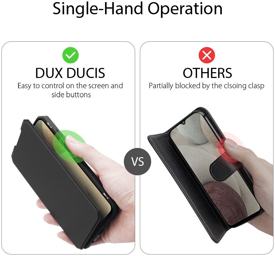 Dux Ducis Skin X Series Samsung Galaxy A12 Hoesje Book Case Zwart afbeelding 5