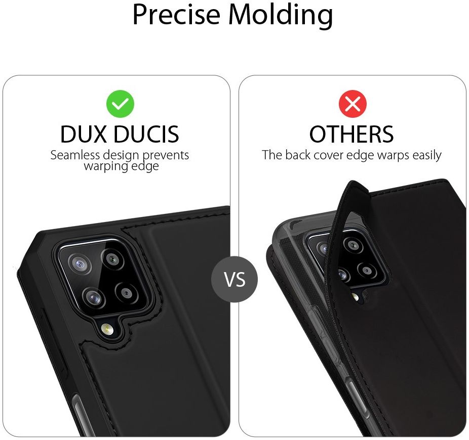 Dux Ducis Skin X Series Samsung Galaxy A12 Hoesje Book Case Zwart afbeelding 6