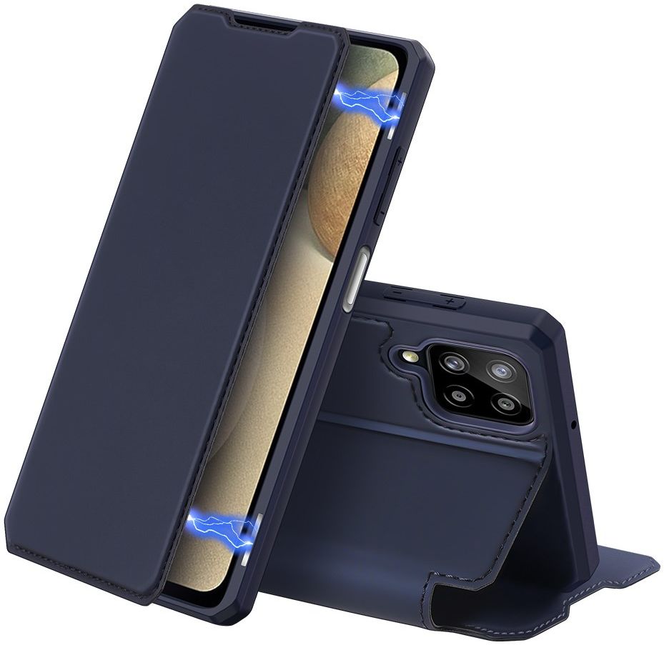 Dux Ducis Skin X Series Samsung Galaxy A12 Hoesje Book Case Blauw afbeelding 1