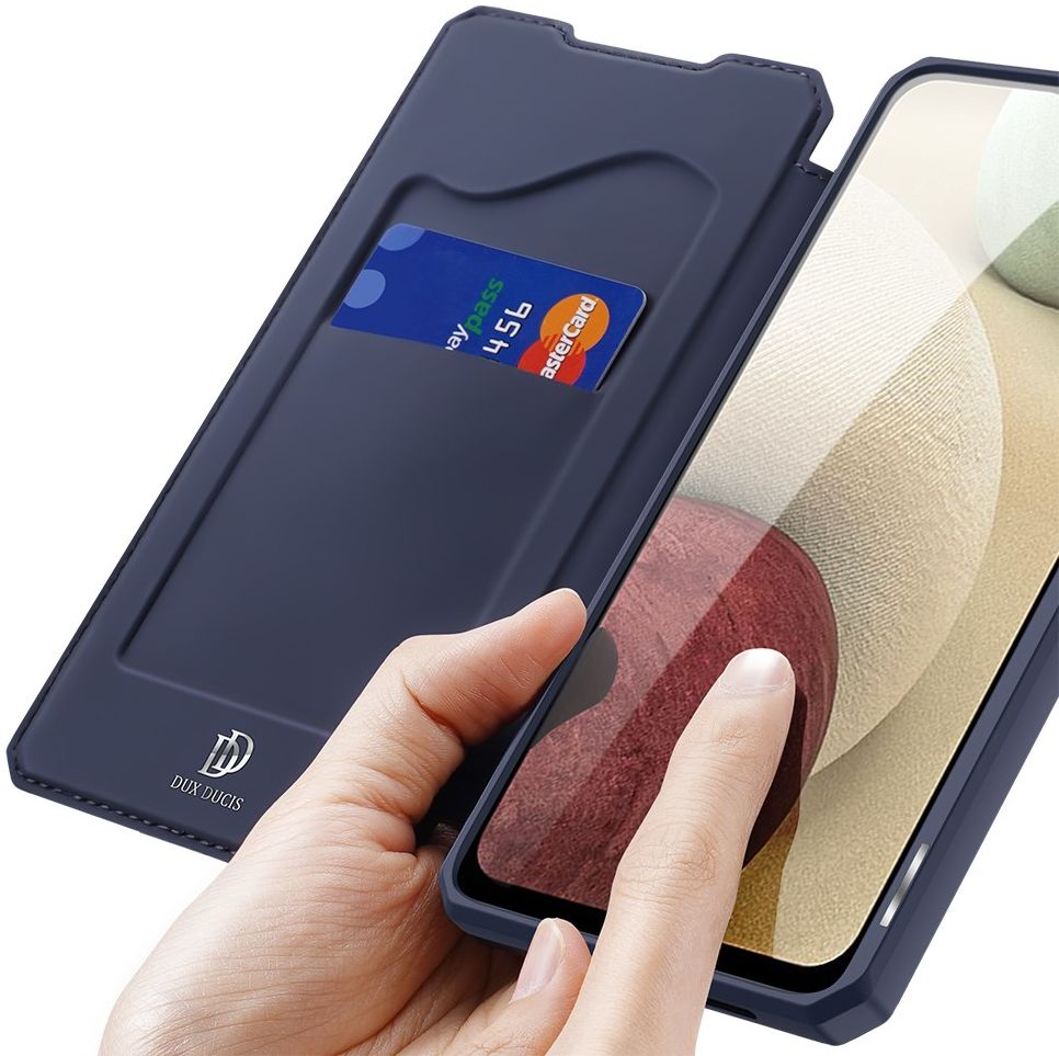 Dux Ducis Skin X Series Samsung Galaxy A12 Hoesje Book Case Blauw afbeelding 2