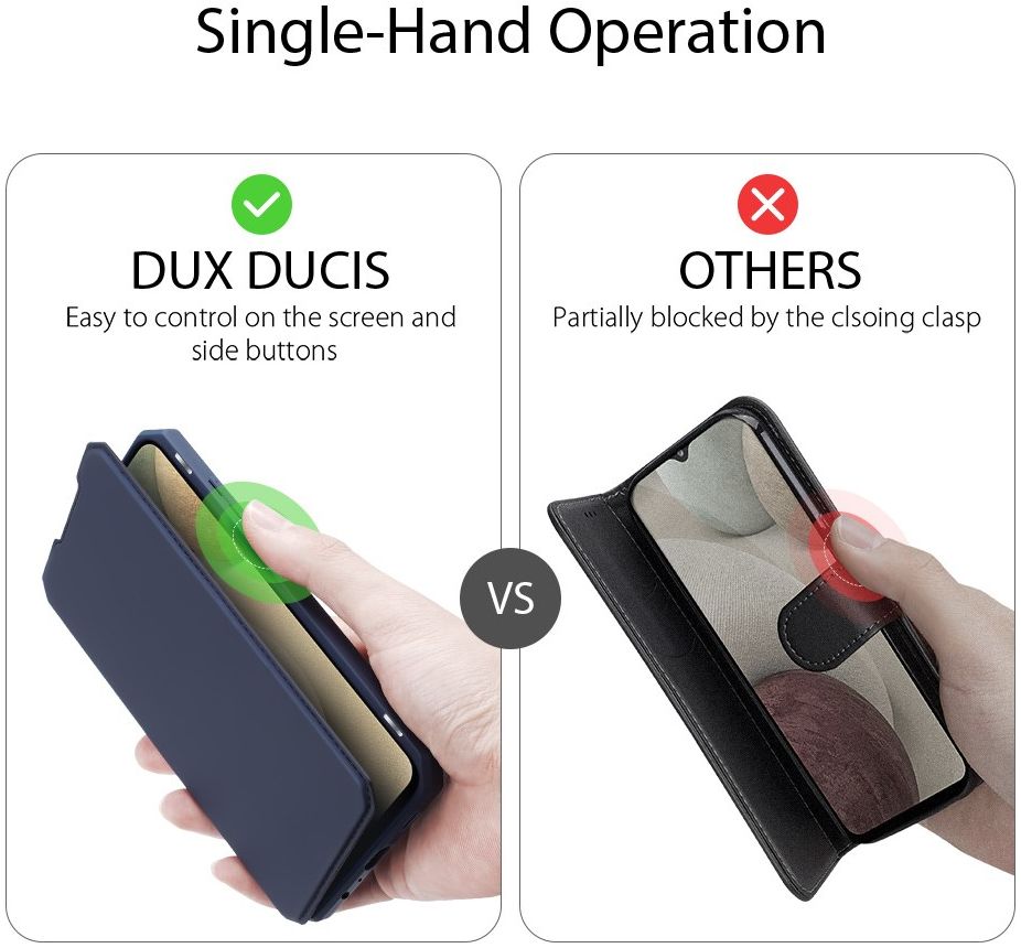 Dux Ducis Skin X Series Samsung Galaxy A12 Hoesje Book Case Blauw afbeelding 5