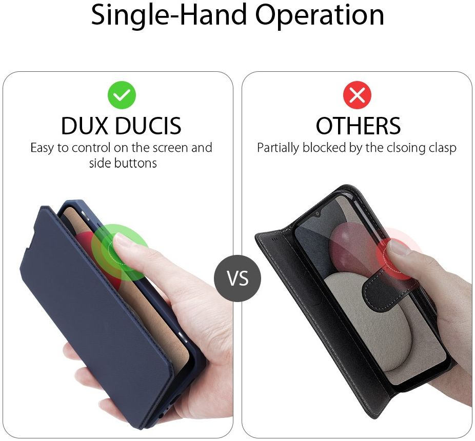 Dux Ducis Skin X Series Samsung Galaxy A02s Hoesje Book Case Blauw afbeelding 7