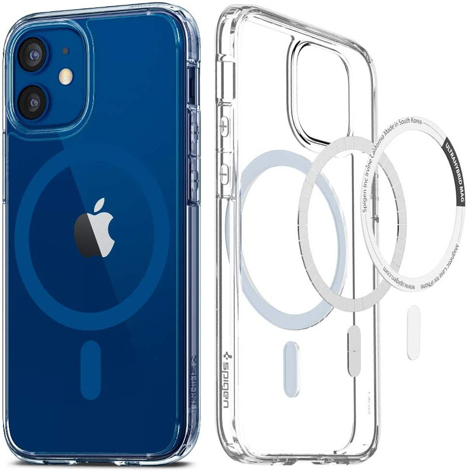 Spigen Ultra Hybrid iPhone 12/12 Pro Hoesje MagSafe Transparant/Blauw afbeelding 1
