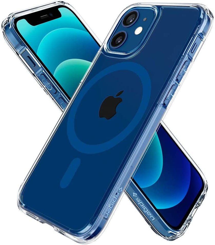 Spigen Ultra Hybrid iPhone 12/12 Pro Hoesje MagSafe Transparant/Blauw afbeelding 3