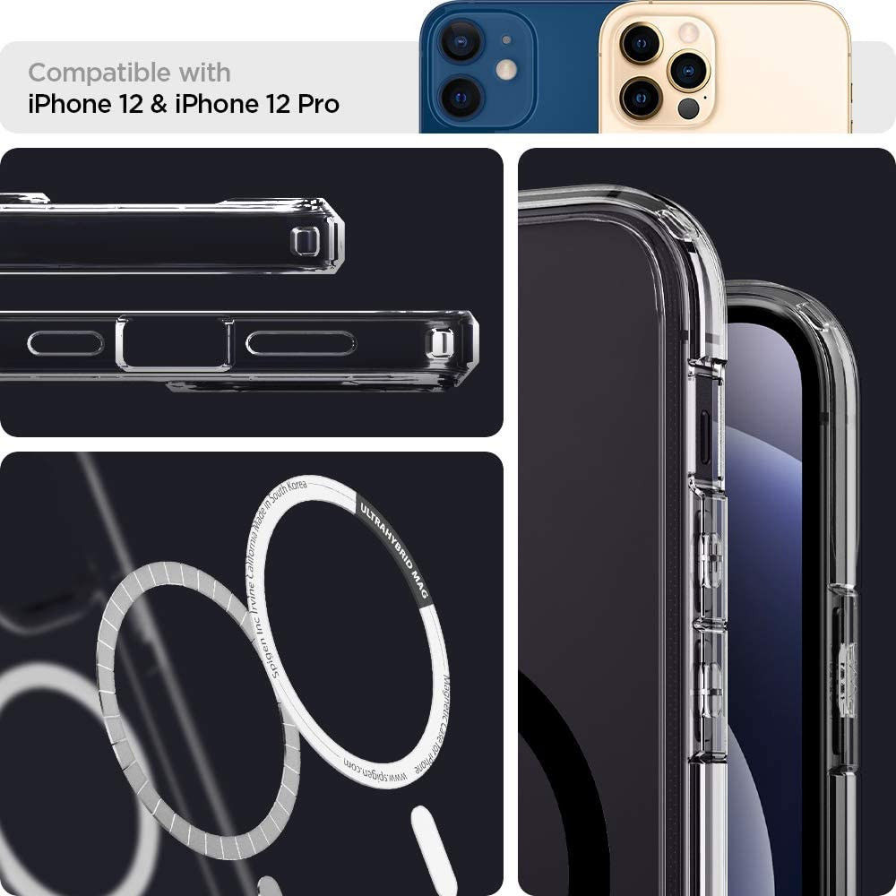 Spigen Ultra Hybrid iPhone 12/12 Pro Hoesje MagSafe Transparant/Zwart afbeelding 5