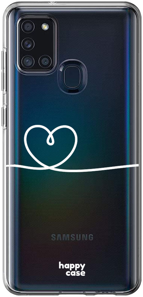 HappyCase Samsung Galaxy A21S Flexibel TPU Hoesje Hartje Print afbeelding 1