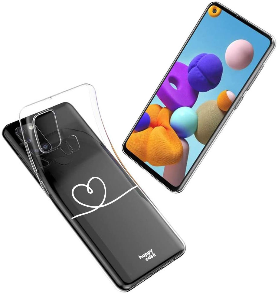 HappyCase Samsung Galaxy A21S Flexibel TPU Hoesje Hartje Print afbeelding 5