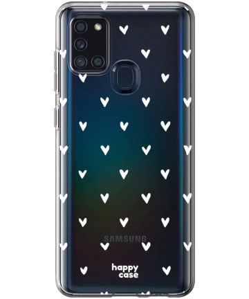 HappyCase Samsung Galaxy A21S Flexibel TPU Hoesje Hartjes Print Hoesjes